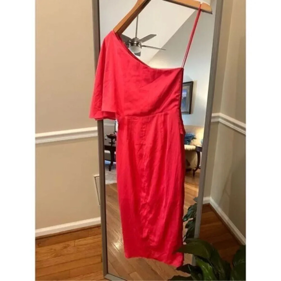 DO+BE. One Shoulder Sateen Cocktail Dress Size‎ Small pink NWT/Formal/Party - Picture 2 of 3
